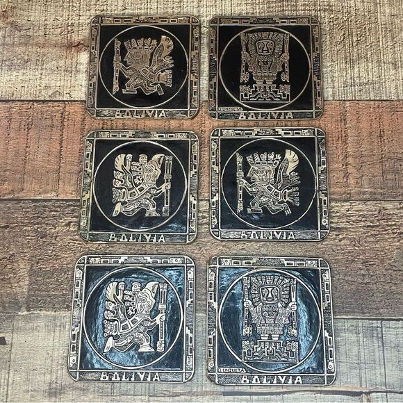 SET of Six (6) Bolivia Coasters South America - Picture 2 of 11